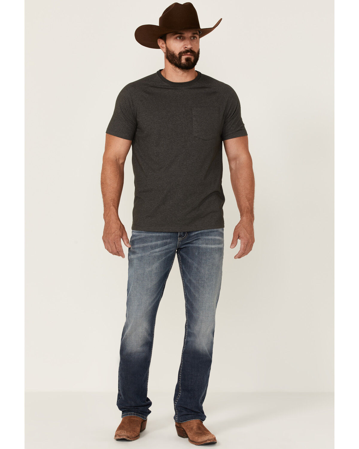 Image #1 - Moonshine Spirit Men's Diamond Hitch Medium Dark Wash Stretch Slim Straight Jeans, , hi-res