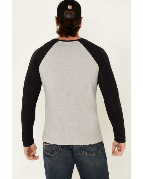 Image #4 - Rock & Roll Denim Men's FR Long Sleeve Work Raglan T-Shirt , Heather Grey, hi-res