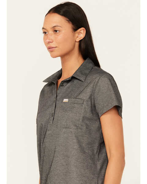 Image #2 - Ariat Women's Rebar Foreman Short Sleeve Polo Shirt , Charcoal, hi-res