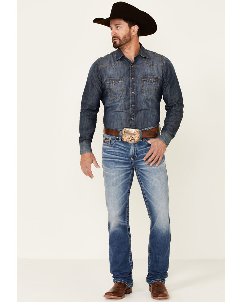 Cody James Core Men's Great Plains Dark Rigid Slim Straight Jeans , Blue, hi-res