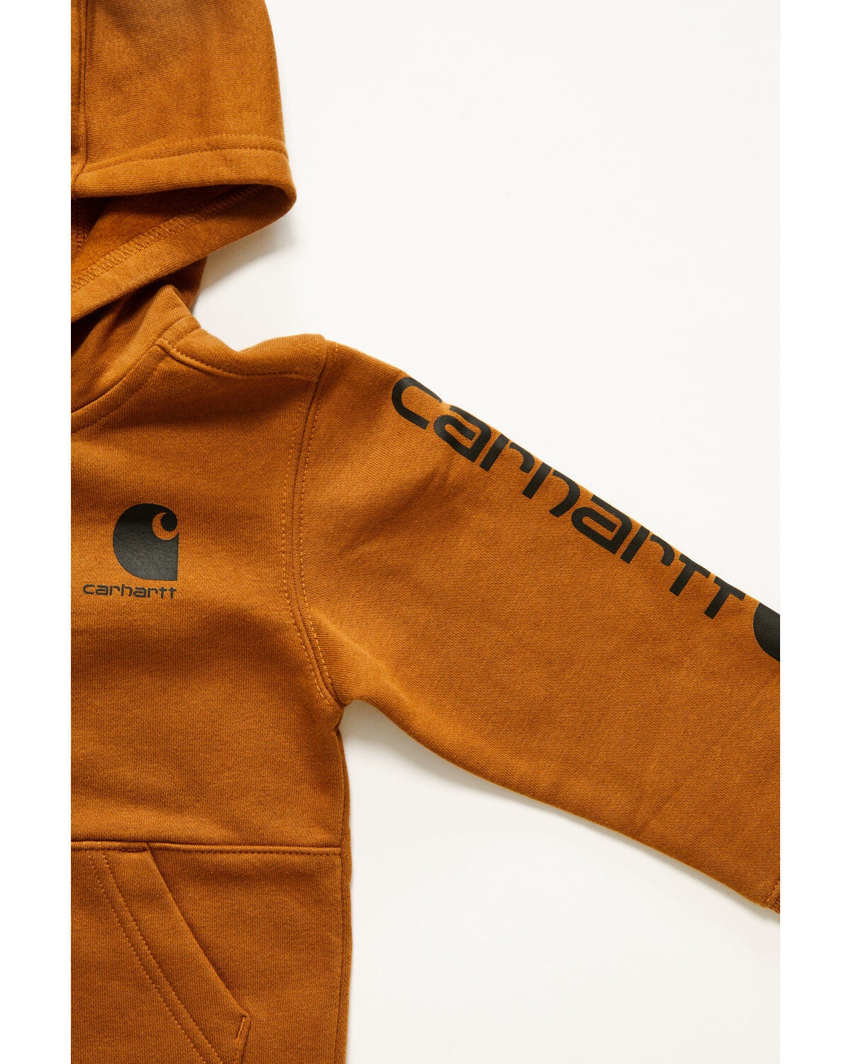 Image #2 - Carhartt Toddler Boys' Half Zip Hooded Sweatshirt, Brown, hi-res