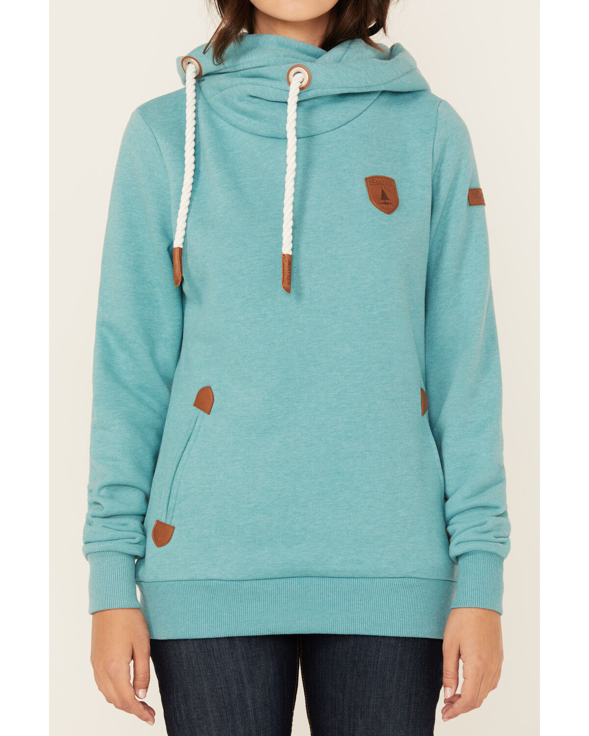 Image #3 - Wanakome Women's Artemis Solid Cowlneck Hoodie, Blue, hi-res