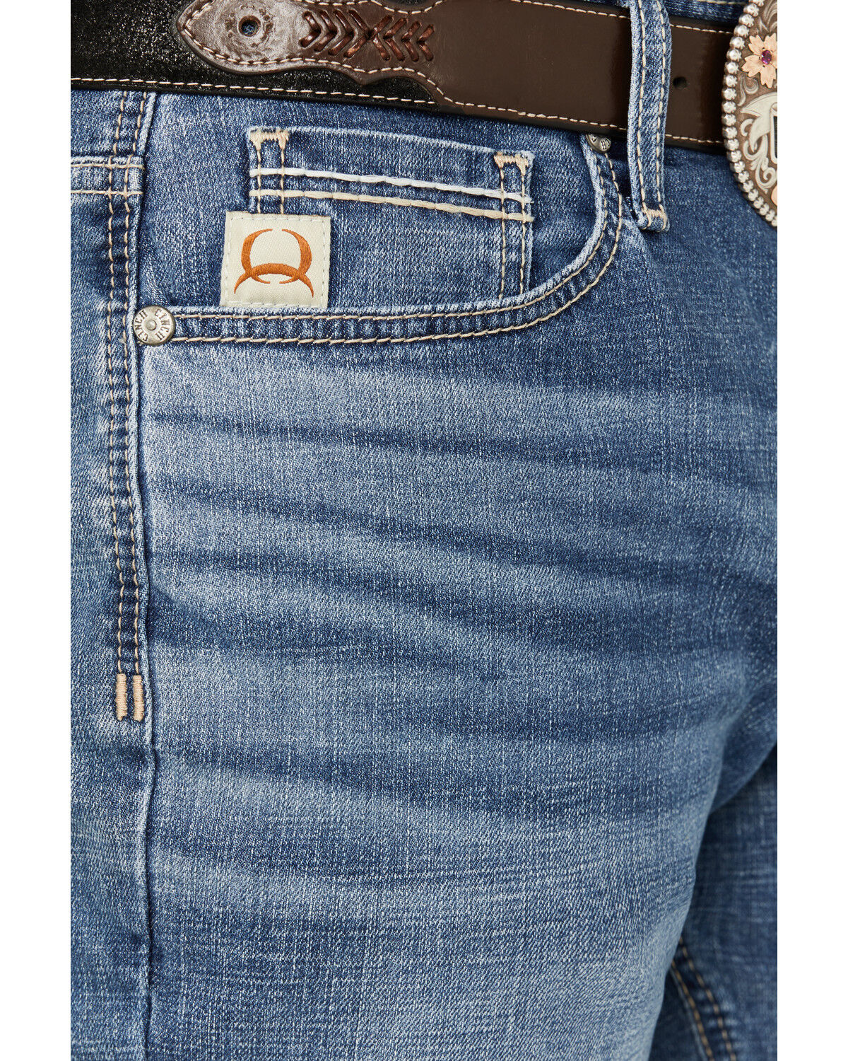 Image #2 - Cinch Men's Jessie Medium Wash Stretch Straight Denim Jeans, Indigo, hi-res
