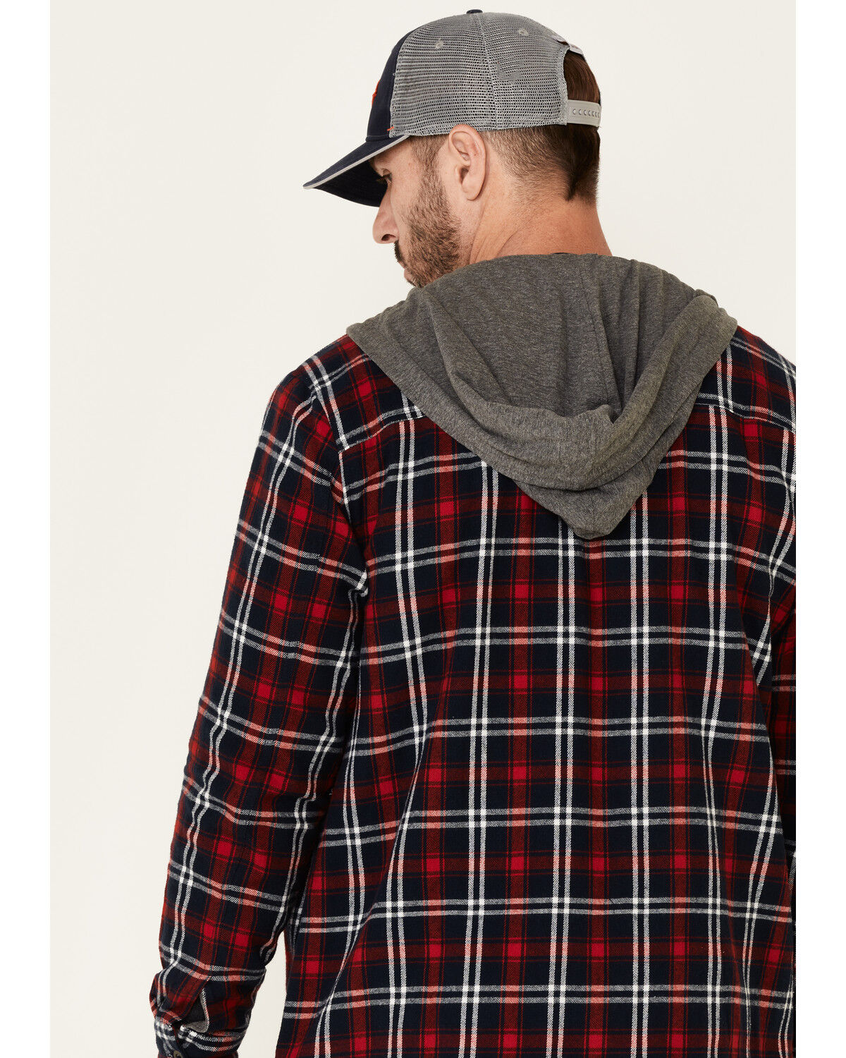 Image #5 - Flag & Anthem Men's Holloway Large Plaid Print Hooded Shirt Jacket, Multi, hi-res