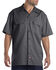 Dickies Short Sleeve Twill Work Shirt - Big & Tall-Folded, Charcoal Grey, hi-res