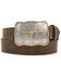 Cody James Men's Scalloped Longhorn Western Belt, Brown, hi-res