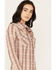 Image #2 - Wrangler Women's Plaid Western Snap Shirt, Lavender, hi-res