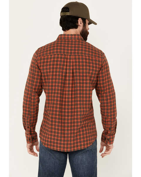 Image #4 - Brothers and Sons Men's Borden Everyday Plaid Print Long Sleeve Button Down Flannel Shirt, Orange, hi-res