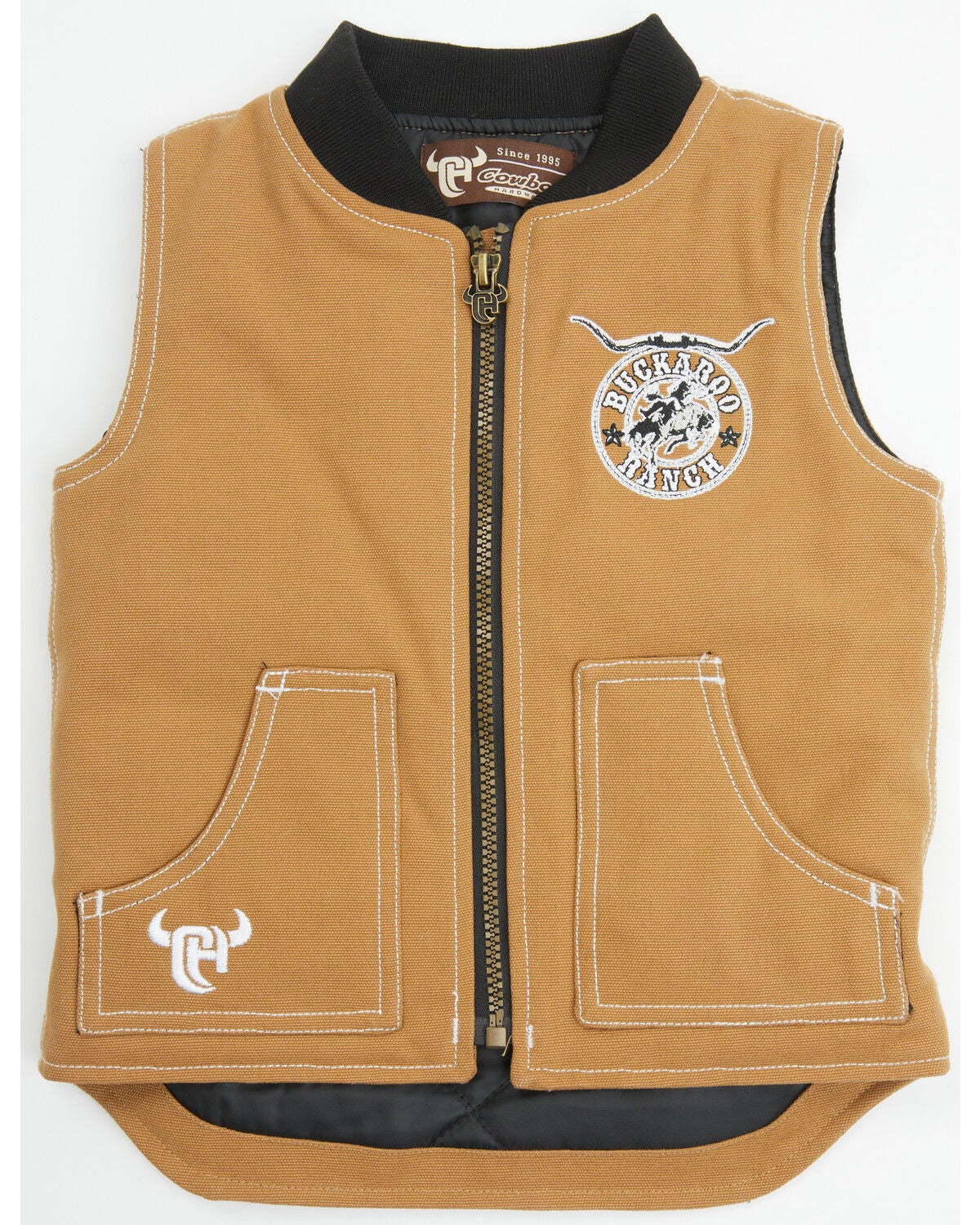 Image #1 - Cowboy Hardware Toddler Boys' Buckaroo Ranch Canvas Vest, Camel, hi-res
