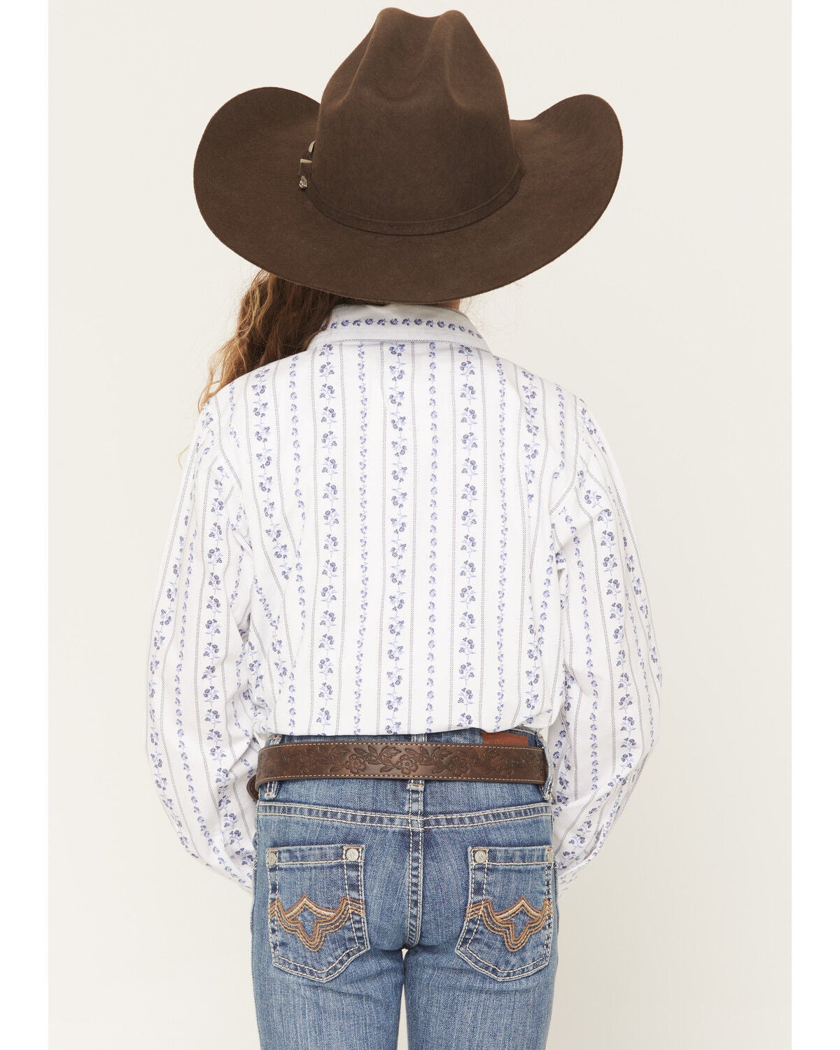 Image #4 - Ariat Boys' Grace Floral Striped Print Long Sleeve Snap Western Shirt, White, hi-res