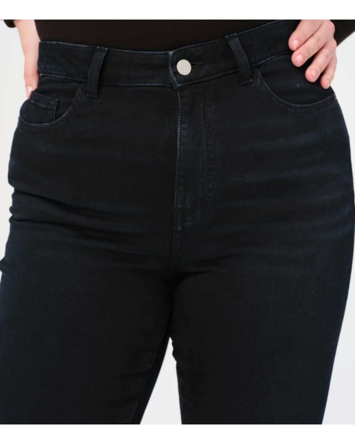 Image #3 - Warp + Weft Women's Mia Dark Wash High Rise Flare Stretch Denim Jeans - Plus, Dark Wash, hi-res