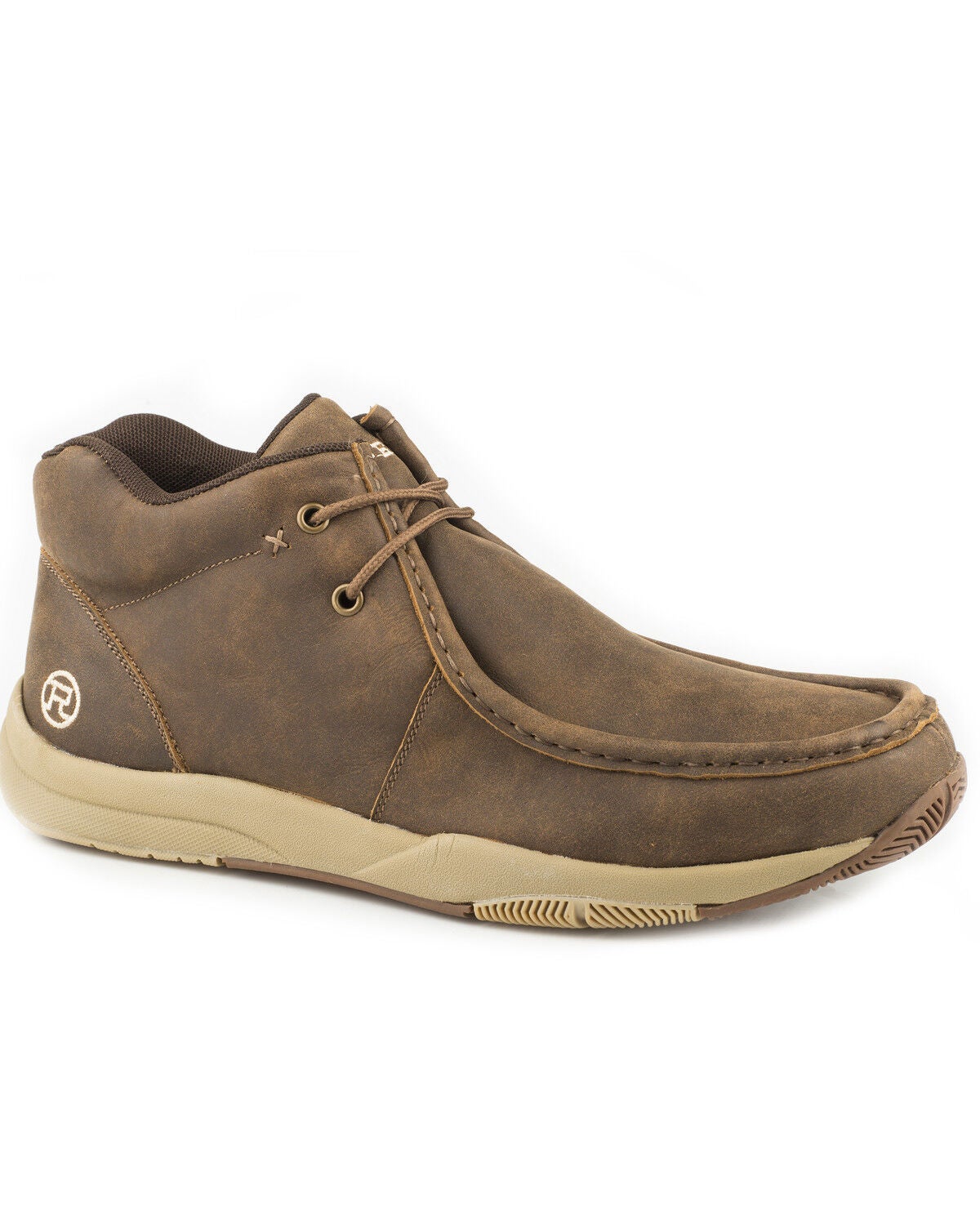 Roper Men's Clearcut Suede Leather Swifter Sole Chukka Shoes - Moc Toe, Brown, hi-res