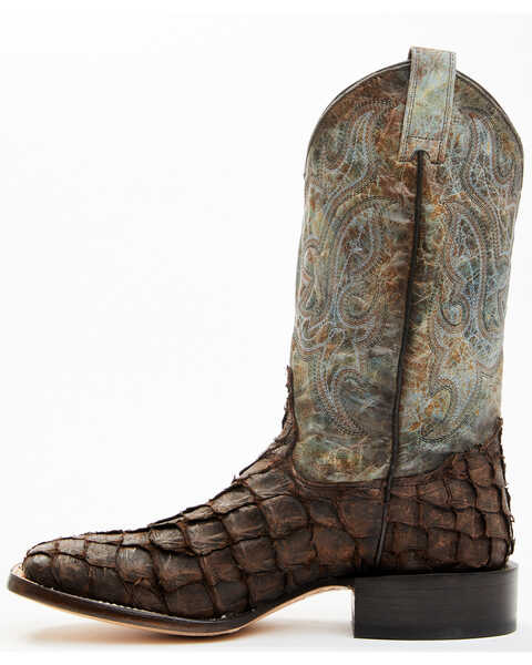 Image #3 - Cody James Men's Exotic Pirarucu Ocean Western Boots - Broad Square Toe , Dark Blue, hi-res