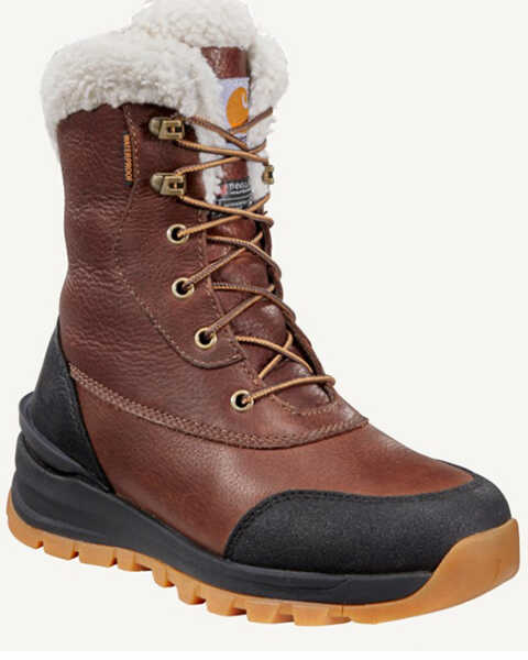 Carhartt Women's Pellston 8" Winter Work Boot - Soft Toe, Chestnut, hi-res
