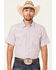 Image #1 - Cody James Men's Redfield Dobby Stripe Print Short Sleeve Snap Western Shirt , White, hi-res