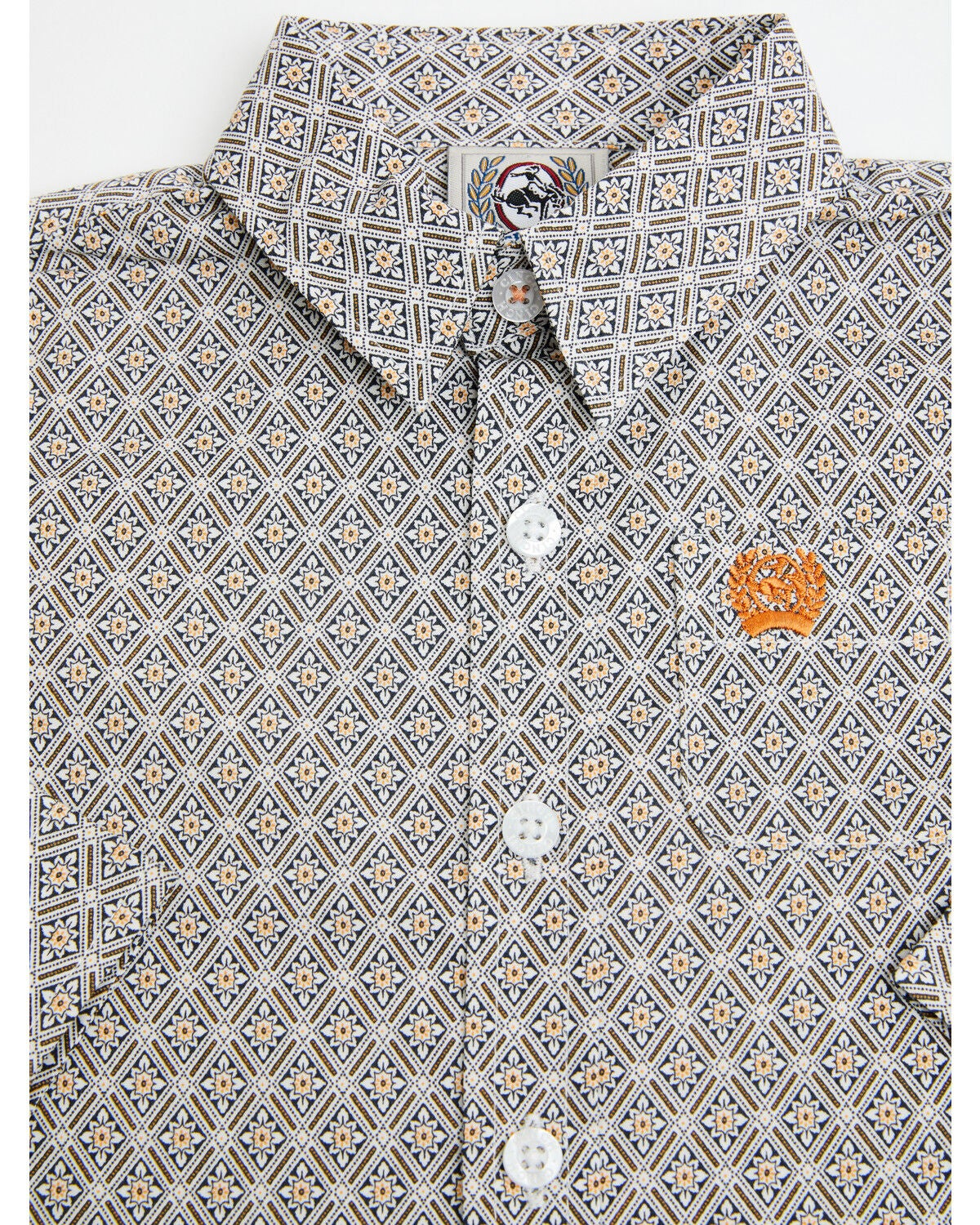 Image #2 - Cinch Infant Boys' Geo Print Long Sleeve Button-Down Stretch Western Shirt, White, hi-res