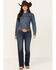 Image #1 - Wrangler Women's Jade Dark Wash Mid Rise Relaxed Bootcut Ultimate Riding Jeans , Dark Wash, hi-res