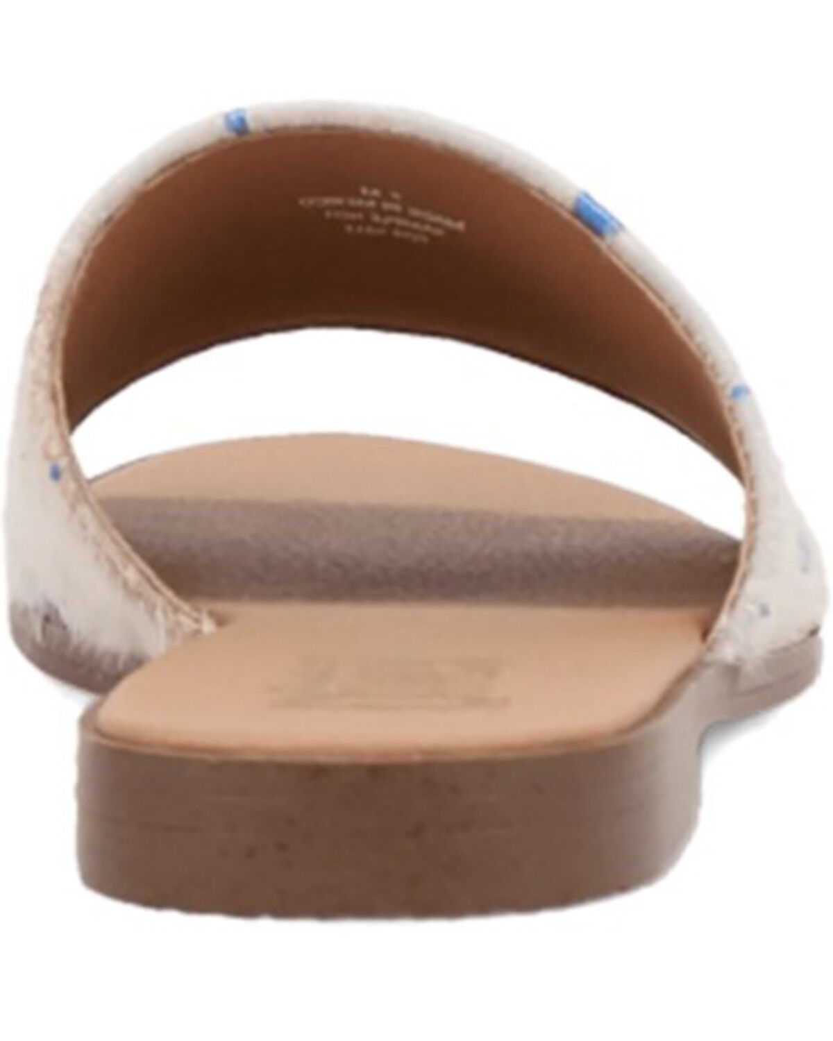 Image #5 - Dingo Women's Metallic Hairon Moo Moo Sandals, Blue, hi-res