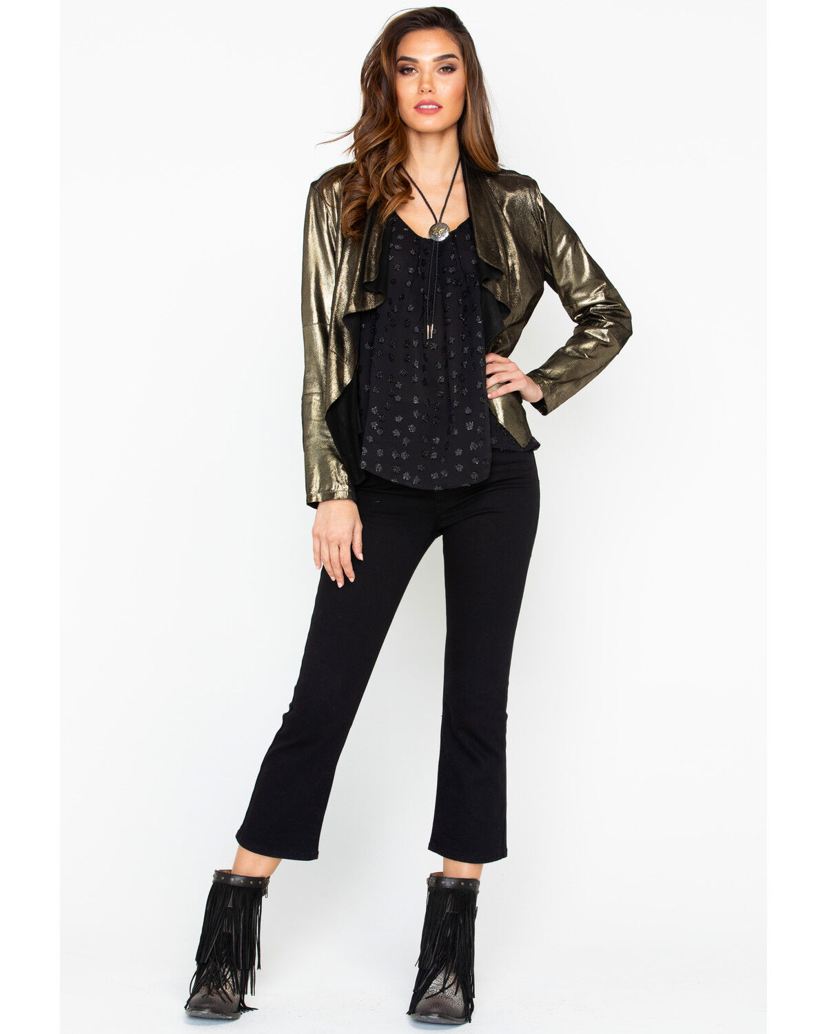 Image #6 - Tasha Polizzi Women's Stardust Shrug Jacket, Bronze, hi-res