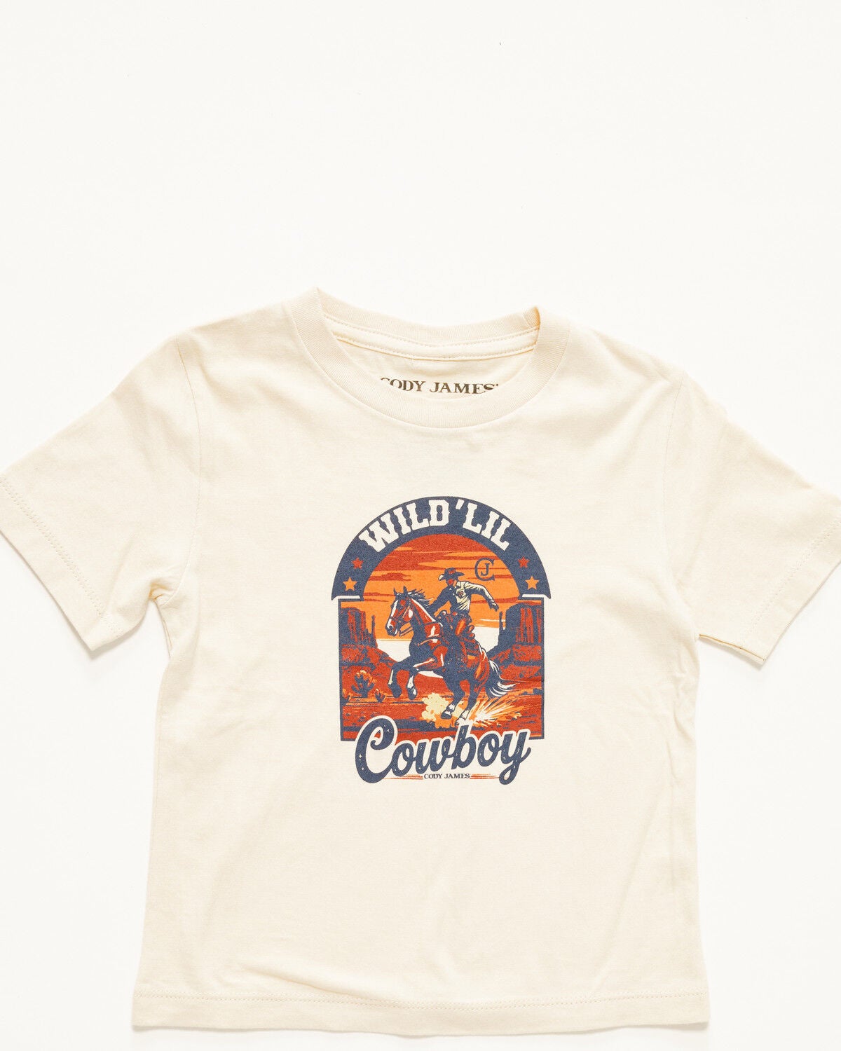 Image #1 - Cody James Toddler Boys' Wild Lil Cowboy Short Sleeve Graphic T-Shirt, Cream, hi-res