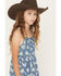 Image #2 - Wrangler Girls' Floral Boot Denim Dress, Blue, hi-res