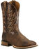 Image #1 - Ariat Men's Challenger Branding Iron Western Performance Boots - Broad Square Toe, Brown, hi-res