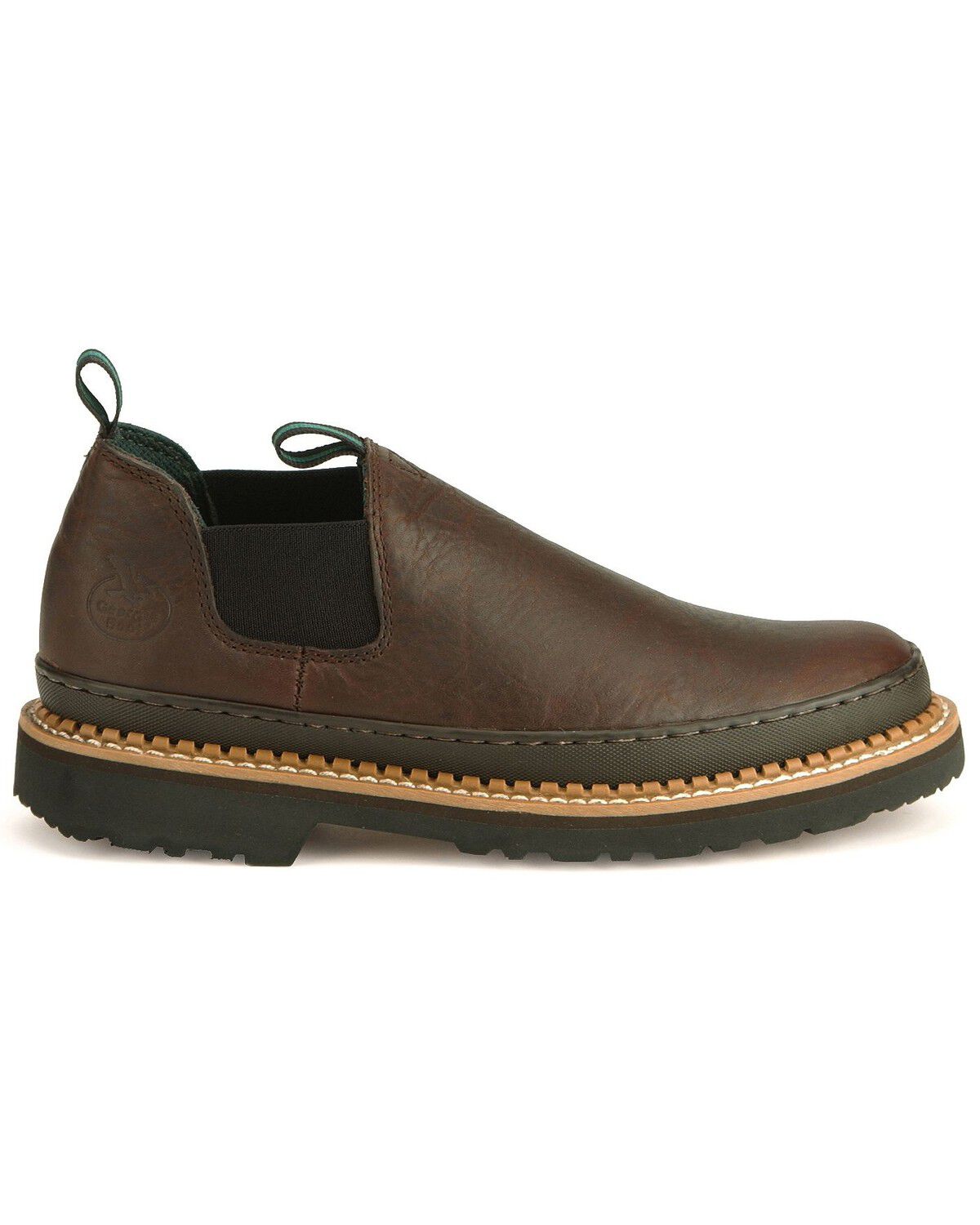 Image #2 - Georgia Boot Men's Georgia Giant Romeo Slip-On Work Shoes - Round Toe, Dark Brown, hi-res
