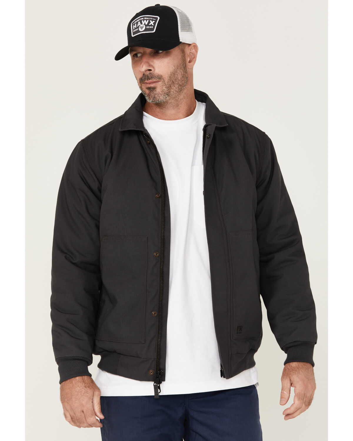Image #1 - Cody James Men's FR Ripstop Utility Bomber Work Jacket, Charcoal, hi-res
