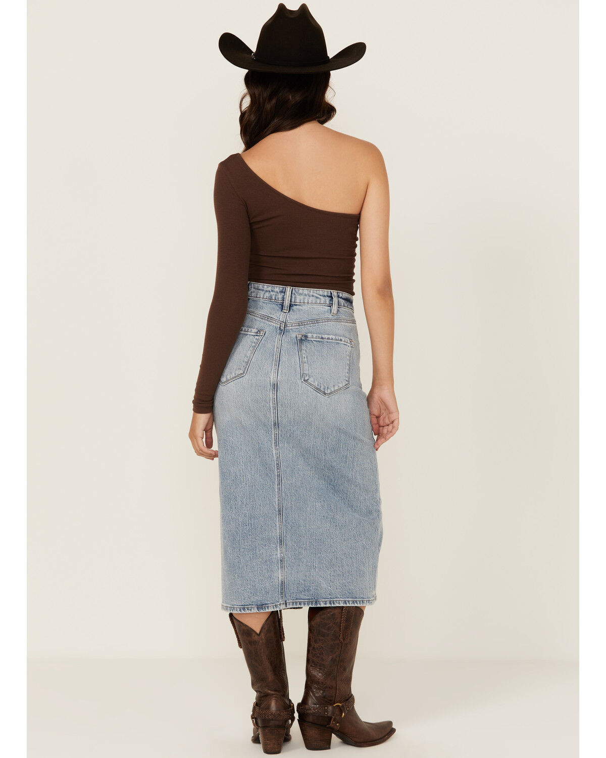 Image #3 - Cello Women's Medium Wash Midi Skirt, Medium Wash, hi-res