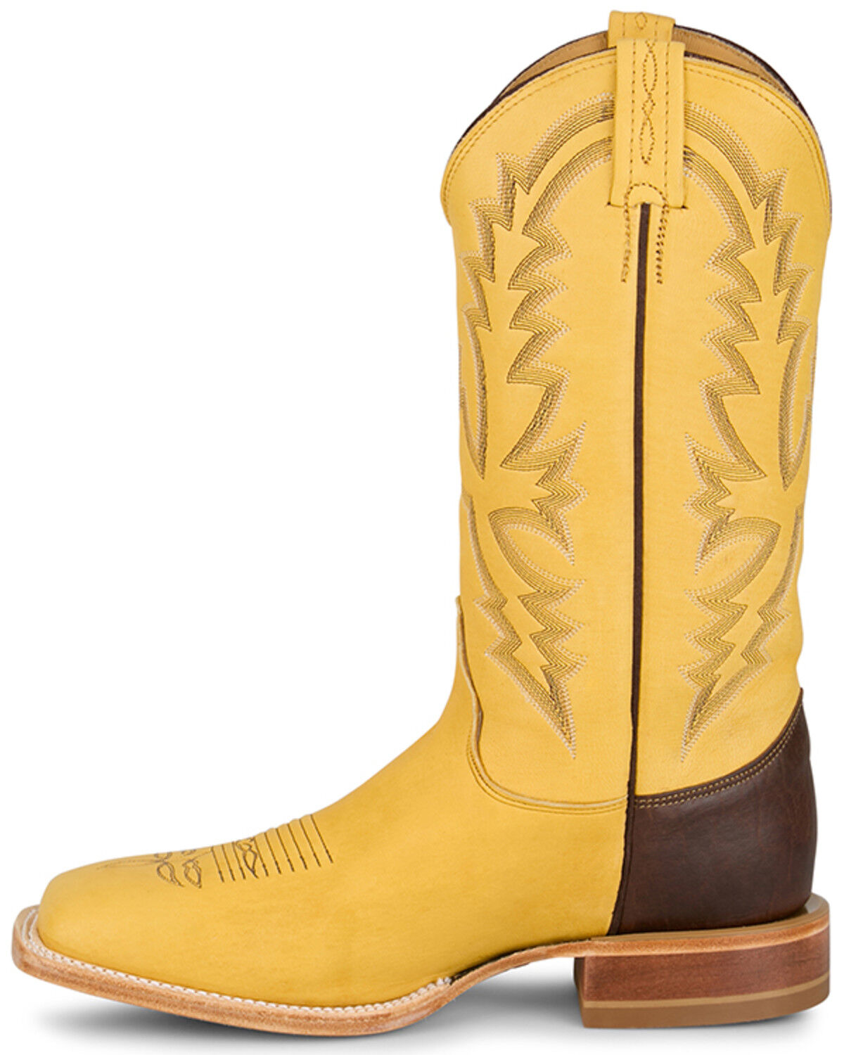Image #3 - Justin Men's Deerskin Tall Western Boots - Square Toe, Yellow, hi-res