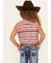 Image #4 - Cowgirl Hardware Girls' Vintage Southwestern Print Sleeveless Snap Western Shirt, Burgundy, hi-res