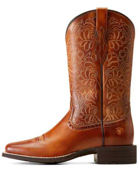 Image #2 - Ariat Women's Round Up Remuda Performance Western Boots - Broad Square Toe, Brown, hi-res