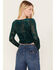 Image #4 - Shyanne Women's Side Tie Long Sleeve Top, Deep Teal, hi-res