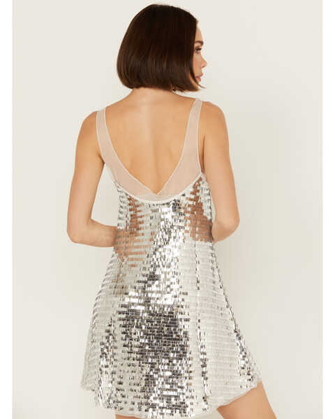 Image #4 - Free People Women's Disco Fever Mini Slip Dress, Silver, hi-res