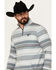 Image #2 - Cowboy Hardware Men's Desert Serape Striped Cadet Zip Pullover, Grey, hi-res