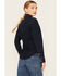 Image #4 - Wrangler Women's Dark Wash Slim Yoke Long Sleeve Pearl Snap Western Shirt, Dark Wash, hi-res