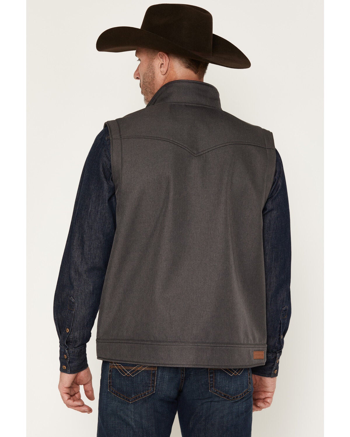 Image #4 - Cinch Men's Bonded Solid Concealed Carry Softshell Vest, Charcoal, hi-res