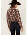 Image #4 - Wrangler Retro Women's Southwestern Print Long Sleeve Pearl Snap Western Shirt, Burgundy, hi-res