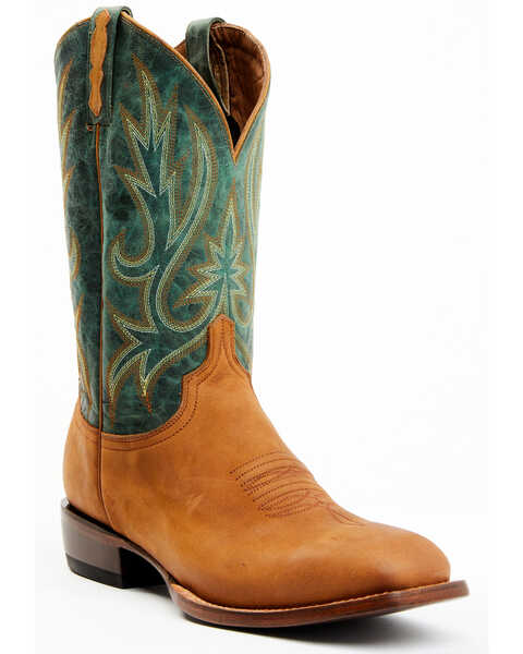 Lucchese Men's Gordon Western Boot - Wide Square Toe, Caramel, hi-res