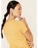 Bandit Brand Women's Mustard Silver Spur Spoon Graphic Tee , Dark Yellow, hi-res