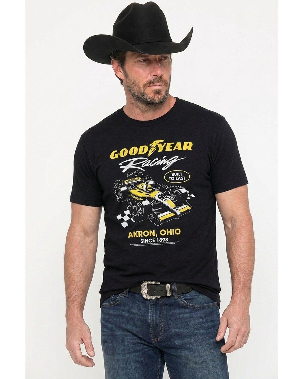 Goodyear Men's Race Car Short Sleeve Graphic T-Shirt, Black, hi-res