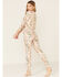 Peach Love Women's Cropped Splatter Print Sweatpants, Tan, hi-res