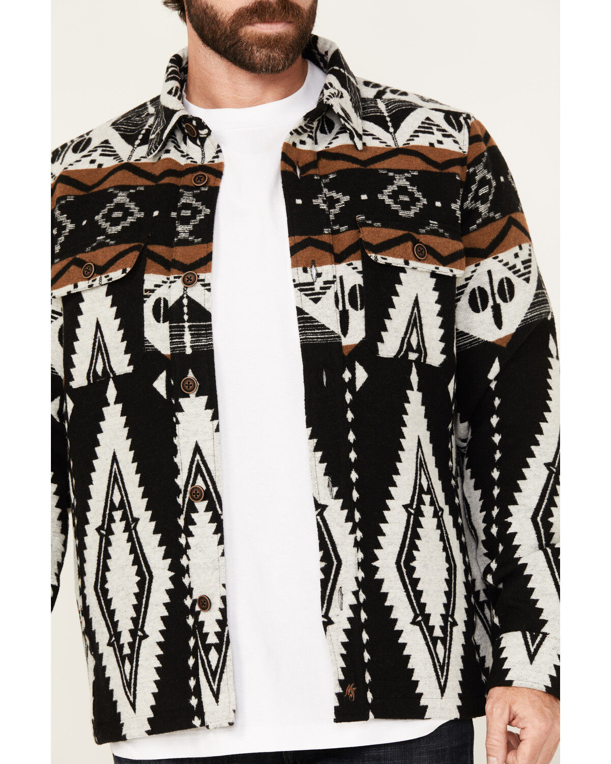 Image #3 - Moonshine Spirit Men's Revenge Southwestern Print Button-Down Shirt Jacket, Black, hi-res