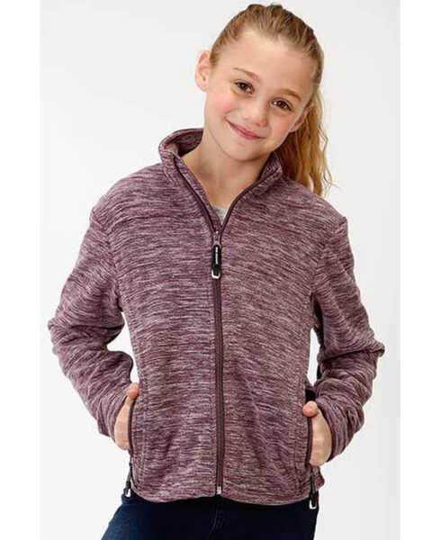 Roper Girls' Micro Fleece Jacket, Purple, hi-res