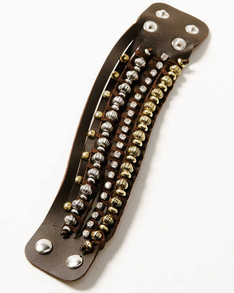Image #1 - Shyanne Women's Wild Blossom Beaded Cuff Bracelet, Silver, hi-res