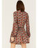 Image #4 - Rock & Roll Denim Women's Ditsy Floral Print Long Sleeve Dress, Rust Copper, hi-res