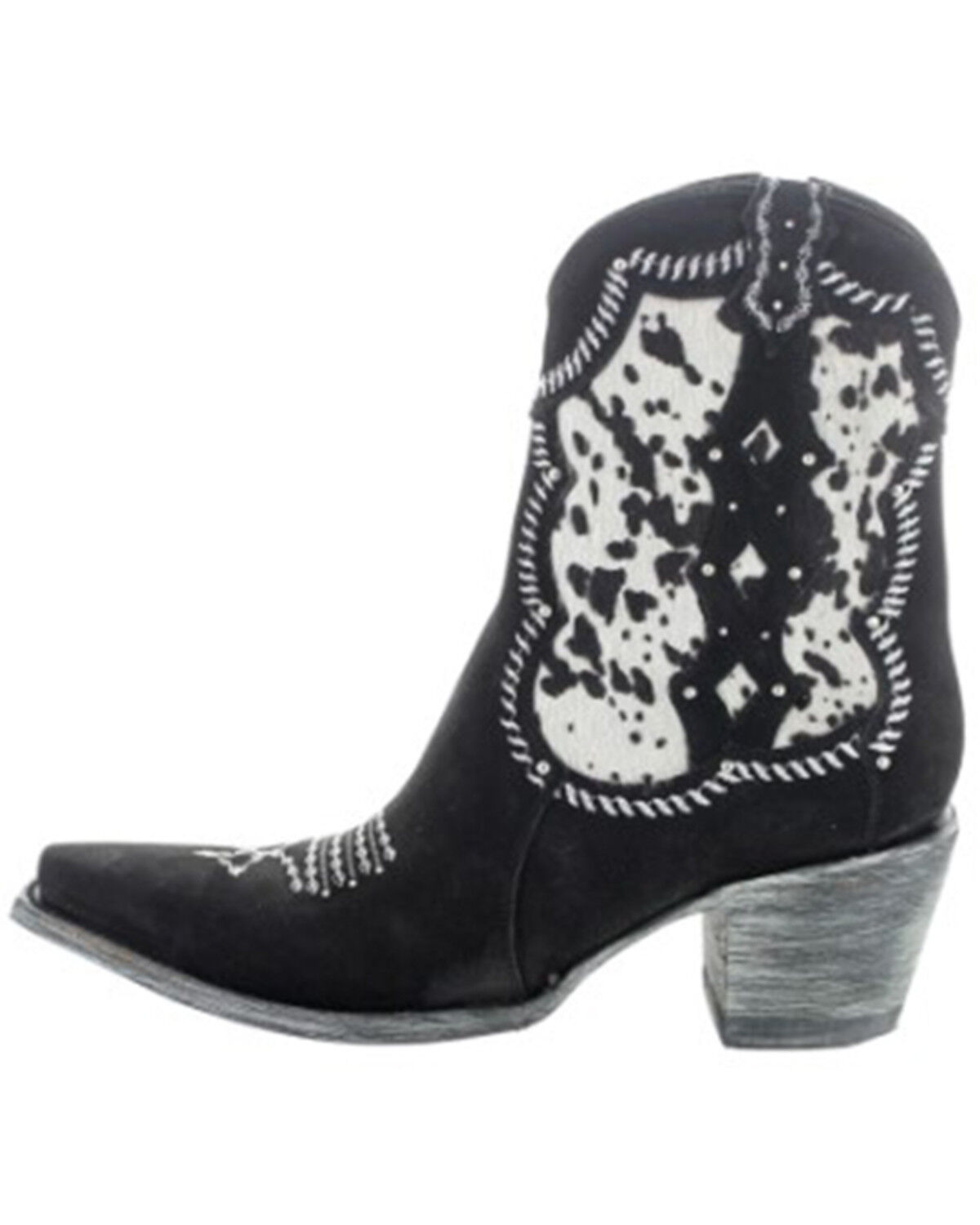 Image #3 - Old Gringo Women's Lazzo Cowboy Western Boots - Snip Toe, Black/white, hi-res