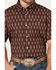 Image #2 - RANK 45&reg; Men's Cash Geo Print Short Sleeve Button-Down Stretch Western Shirt, Brown, hi-res