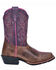 Image #2 - Dan Post Girls' Majesty Western Boots - Square Toe, Brown, hi-res