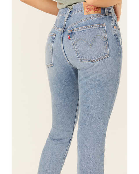 Image #4 - Levi's Women's 501 Medium Wash Mid Rise Distressed Skinny Jeans, Blue, hi-res